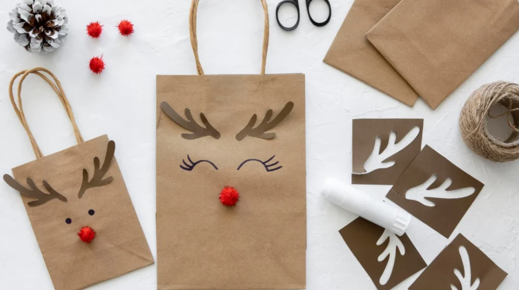 Mikulás papírzsák ajándék készítés házilag