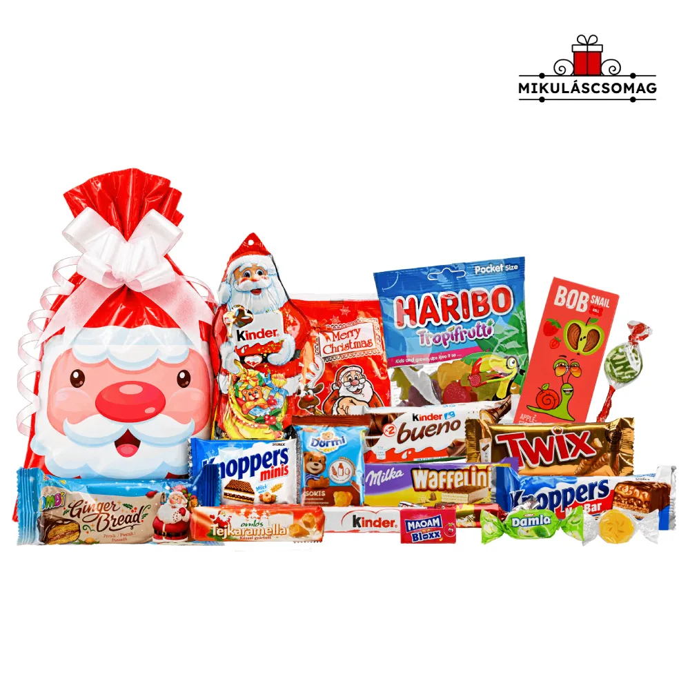 Mikulás Kedvence 7. csomag Kinder, Twix, Haribo, Knoppers és válogatott édességekkel
